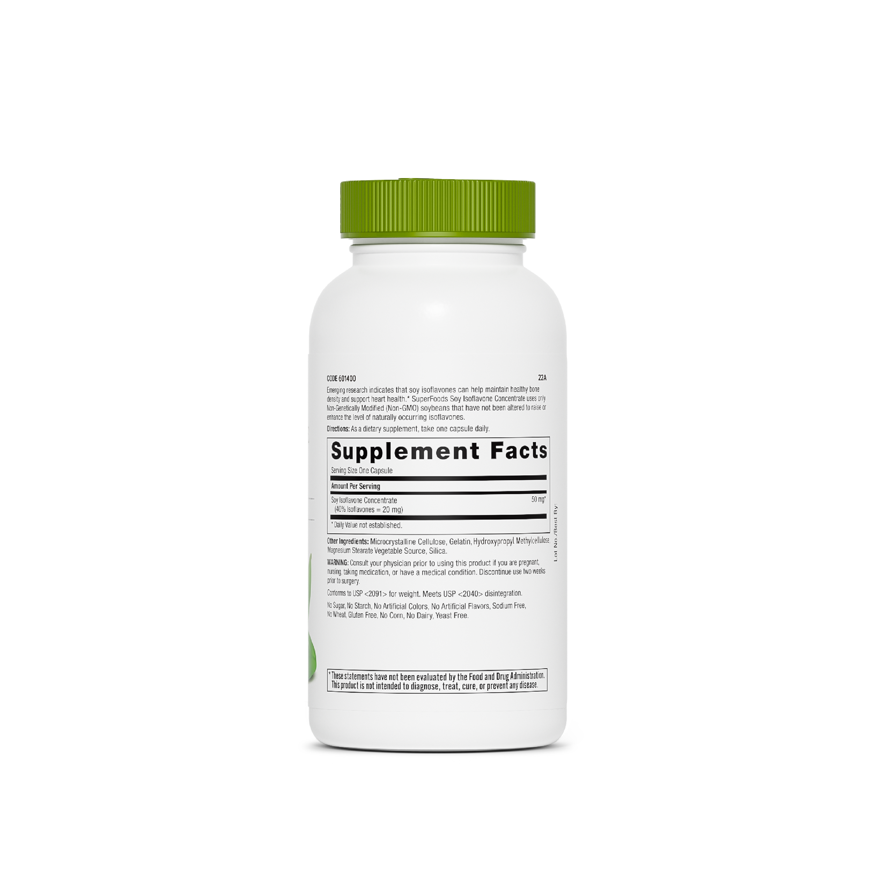 Soy Isoflavone Concentrate Non-GMO - 90 Capsules (90 Servings)